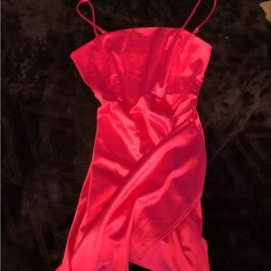 Elegant Red Satin Dress